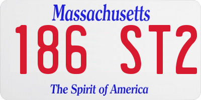 MA license plate 186ST2