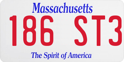 MA license plate 186ST3
