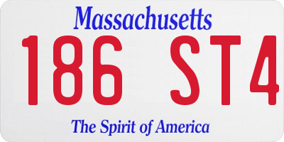MA license plate 186ST4