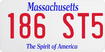 MA license plate 186ST5