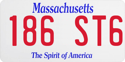 MA license plate 186ST6