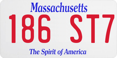 MA license plate 186ST7