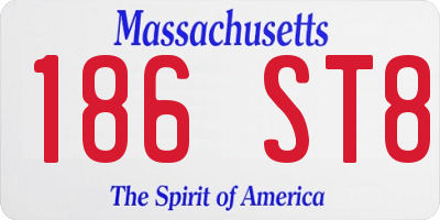 MA license plate 186ST8