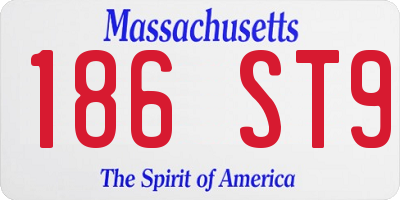 MA license plate 186ST9
