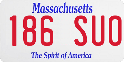 MA license plate 186SU0