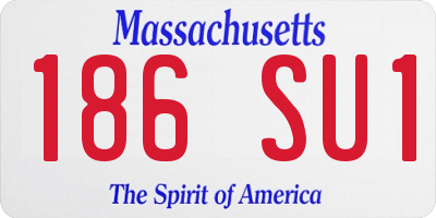 MA license plate 186SU1