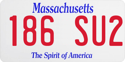 MA license plate 186SU2
