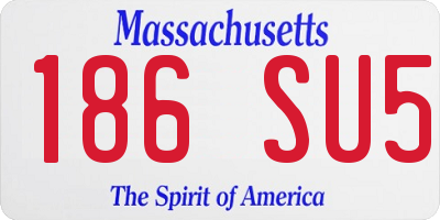 MA license plate 186SU5