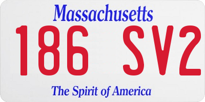 MA license plate 186SV2