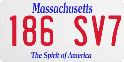 MA license plate 186SV7