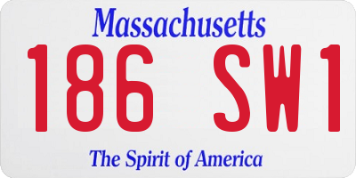 MA license plate 186SW1
