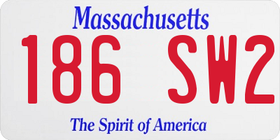 MA license plate 186SW2