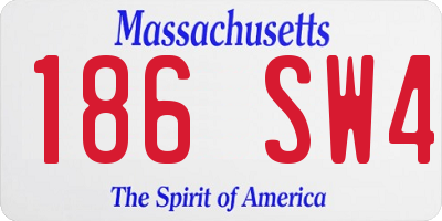 MA license plate 186SW4