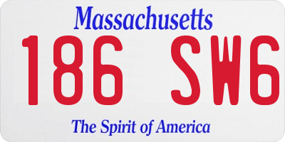 MA license plate 186SW6