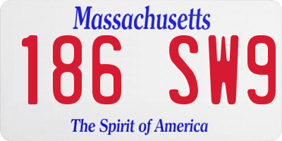 MA license plate 186SW9