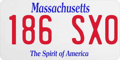 MA license plate 186SX0