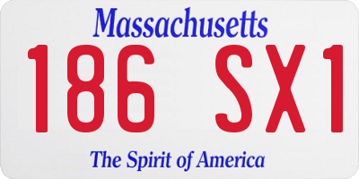 MA license plate 186SX1