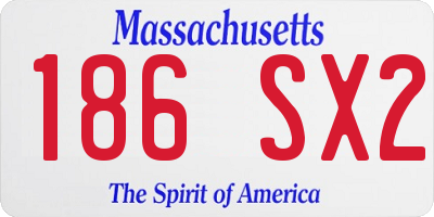 MA license plate 186SX2
