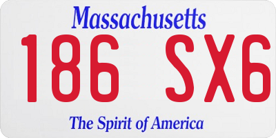 MA license plate 186SX6