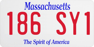 MA license plate 186SY1