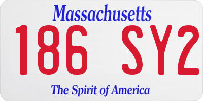 MA license plate 186SY2