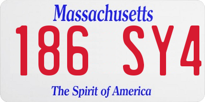 MA license plate 186SY4