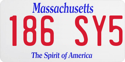 MA license plate 186SY5