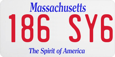 MA license plate 186SY6