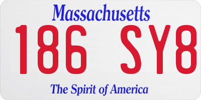 MA license plate 186SY8