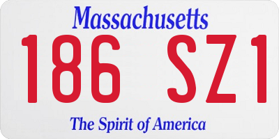 MA license plate 186SZ1