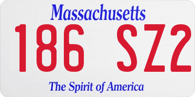 MA license plate 186SZ2