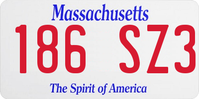 MA license plate 186SZ3