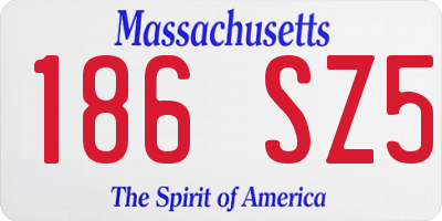 MA license plate 186SZ5