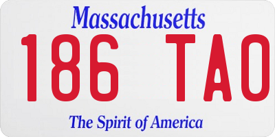 MA license plate 186TA0