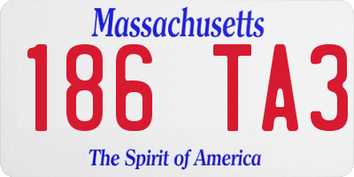 MA license plate 186TA3
