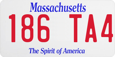 MA license plate 186TA4