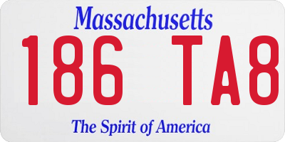 MA license plate 186TA8
