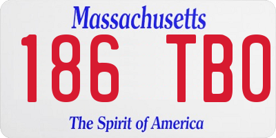 MA license plate 186TB0