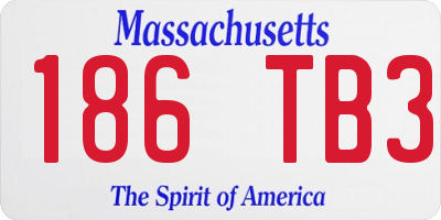 MA license plate 186TB3