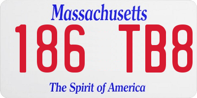 MA license plate 186TB8