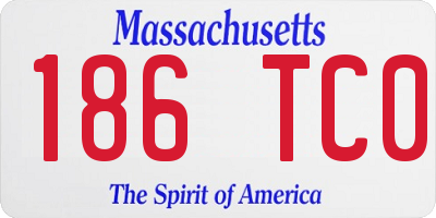 MA license plate 186TC0