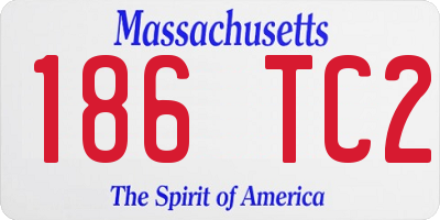 MA license plate 186TC2