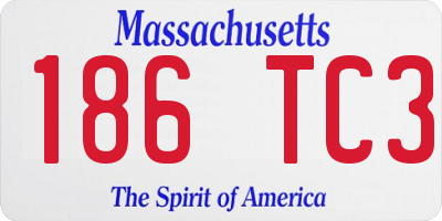 MA license plate 186TC3