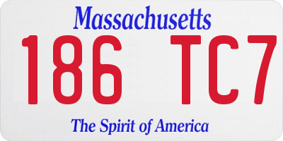 MA license plate 186TC7