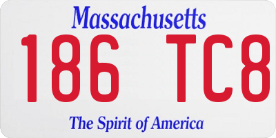 MA license plate 186TC8