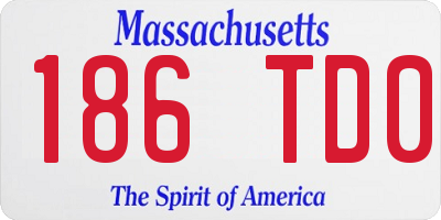 MA license plate 186TD0