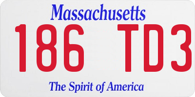 MA license plate 186TD3