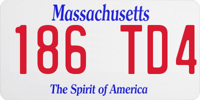 MA license plate 186TD4