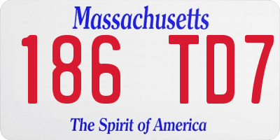 MA license plate 186TD7