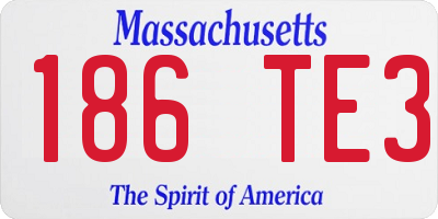 MA license plate 186TE3